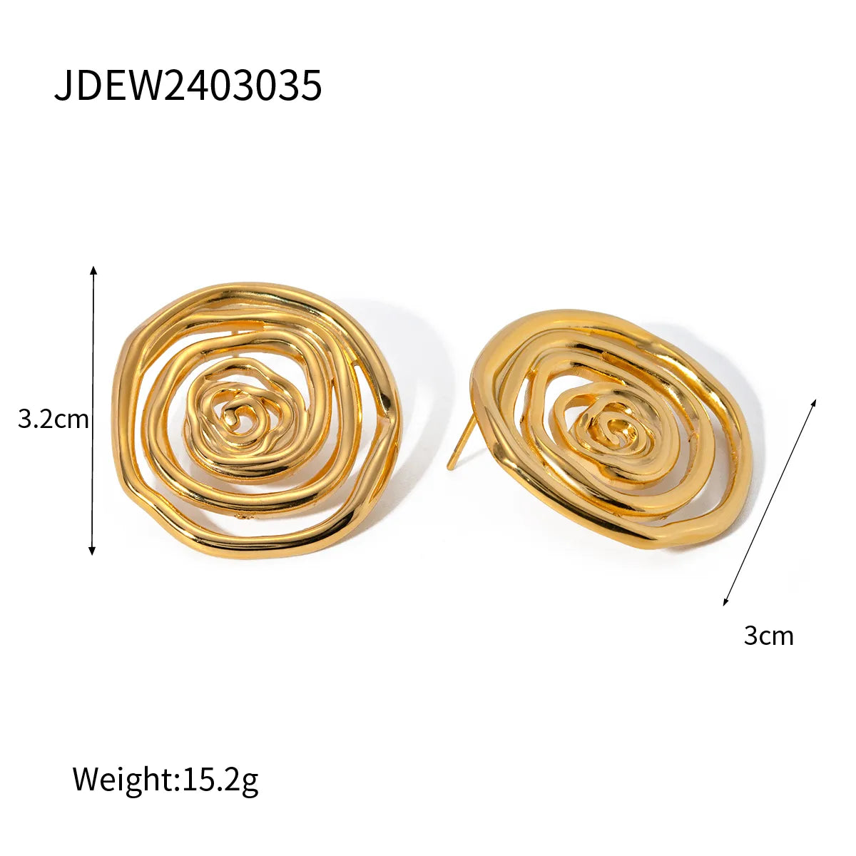 Luxury Golden Spiral Jewelry Set