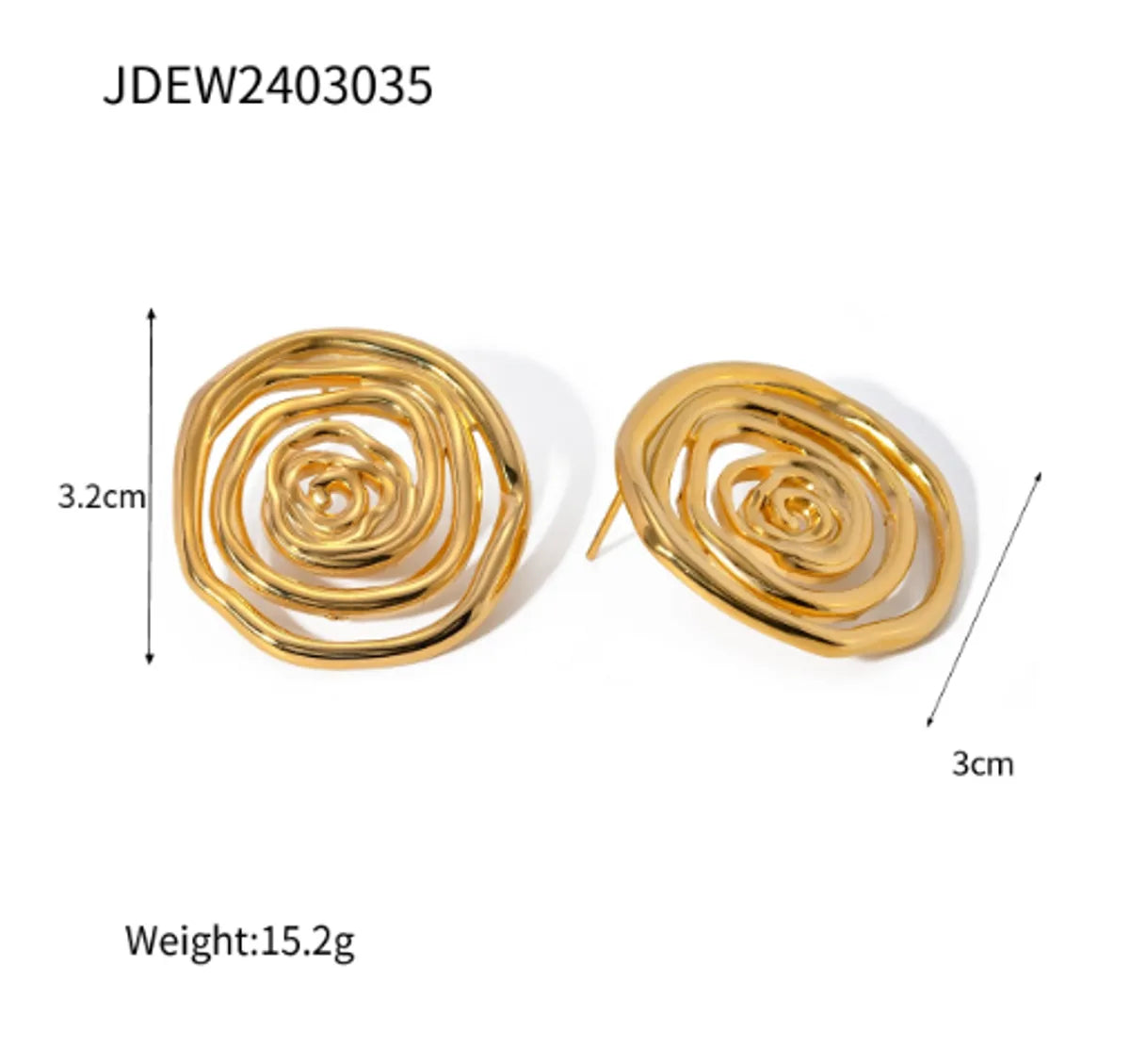 Luxury Golden Spiral Jewelry Set