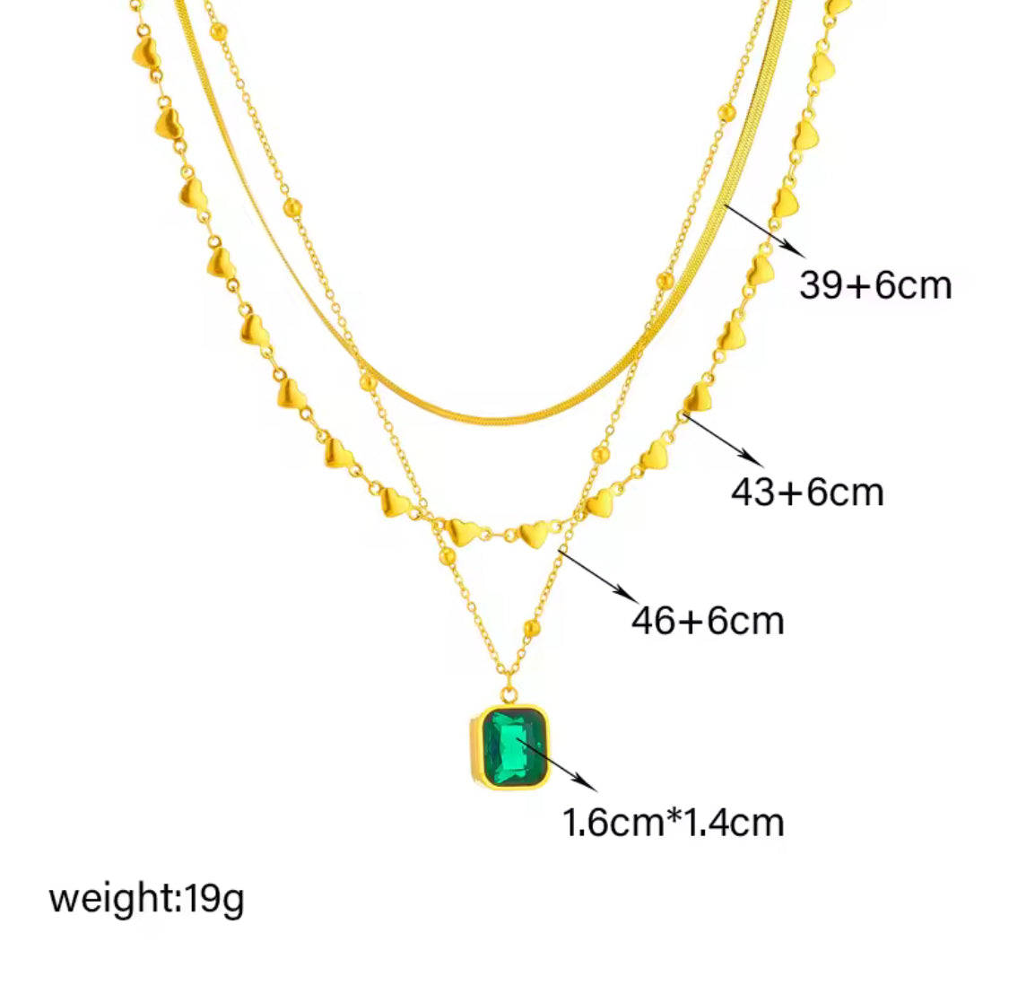 Green Crystal Pendant Necklace
