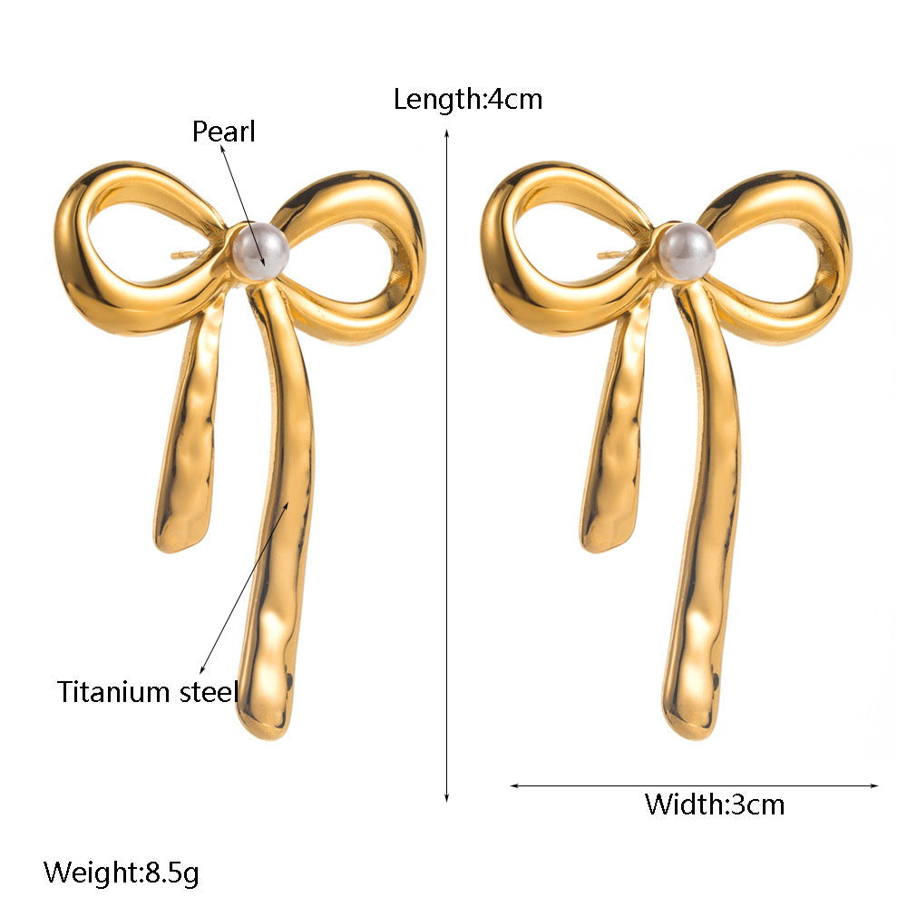 Italian Bow Stud Earring
