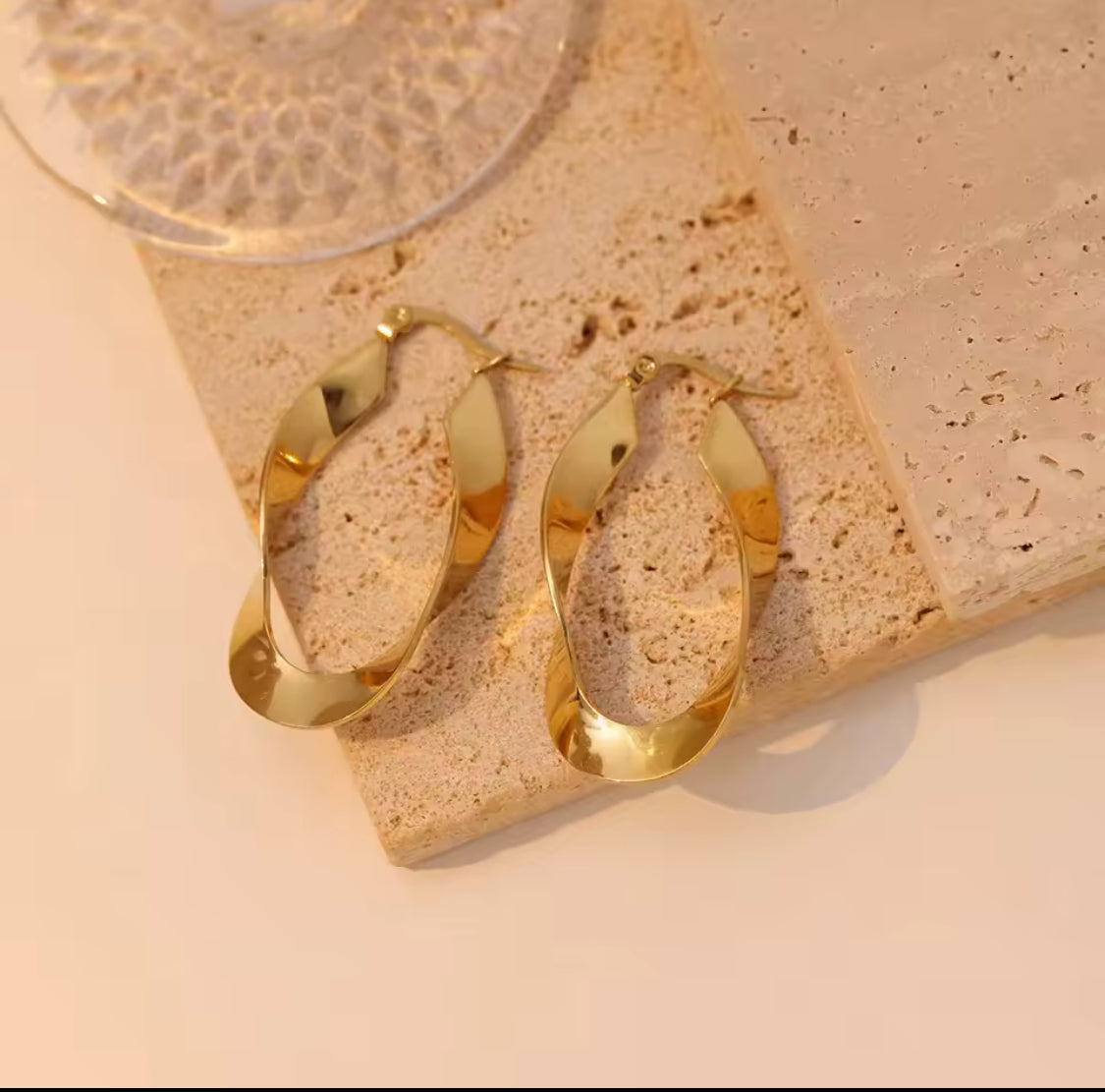 Golden Circle Hoop Earrings