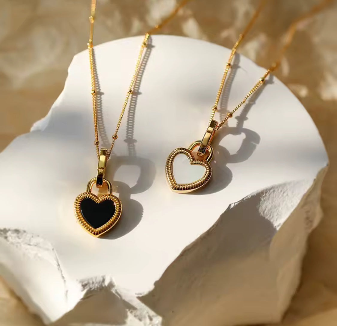 Luxury Two-Side Shell Heart Jewelry Set