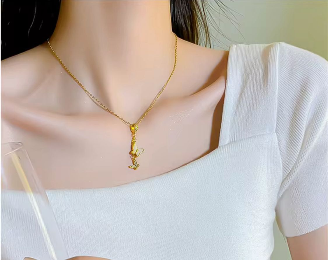French Distinctive Butterfly Necklace