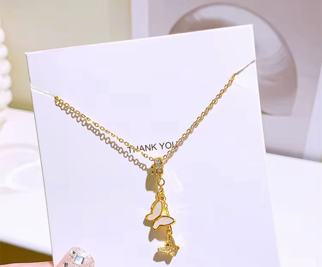 French Distinctive Butterfly Necklace