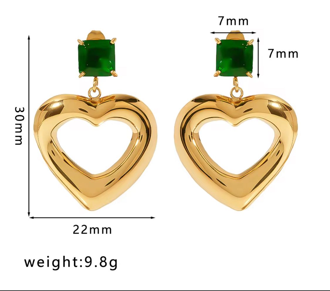Hollow Heart Love Pendant Earring