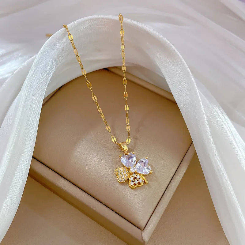Four Leaf Clover Jewelry Set - 18K Golden Plated