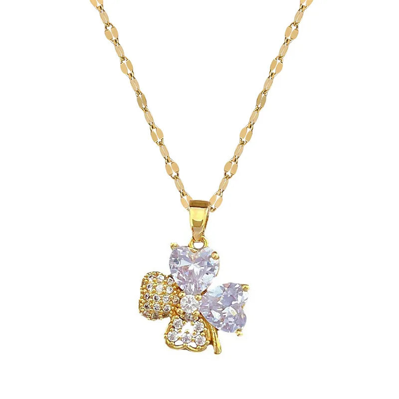 Four Leaf Clover Jewelry Set - 18K Golden Plated