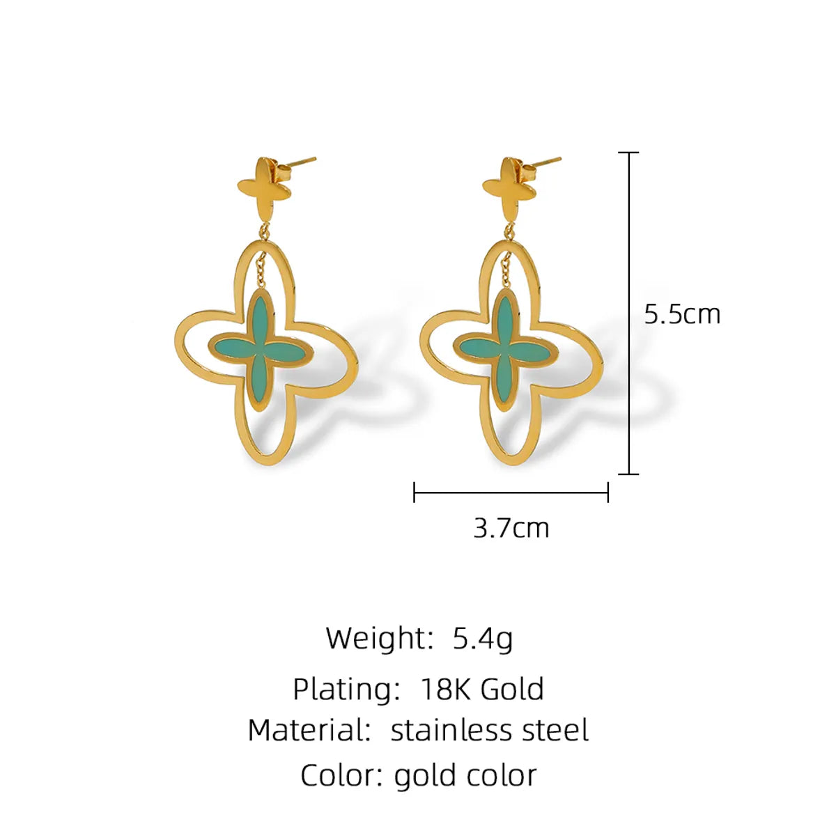 Emerald Clover Drop Earrings
