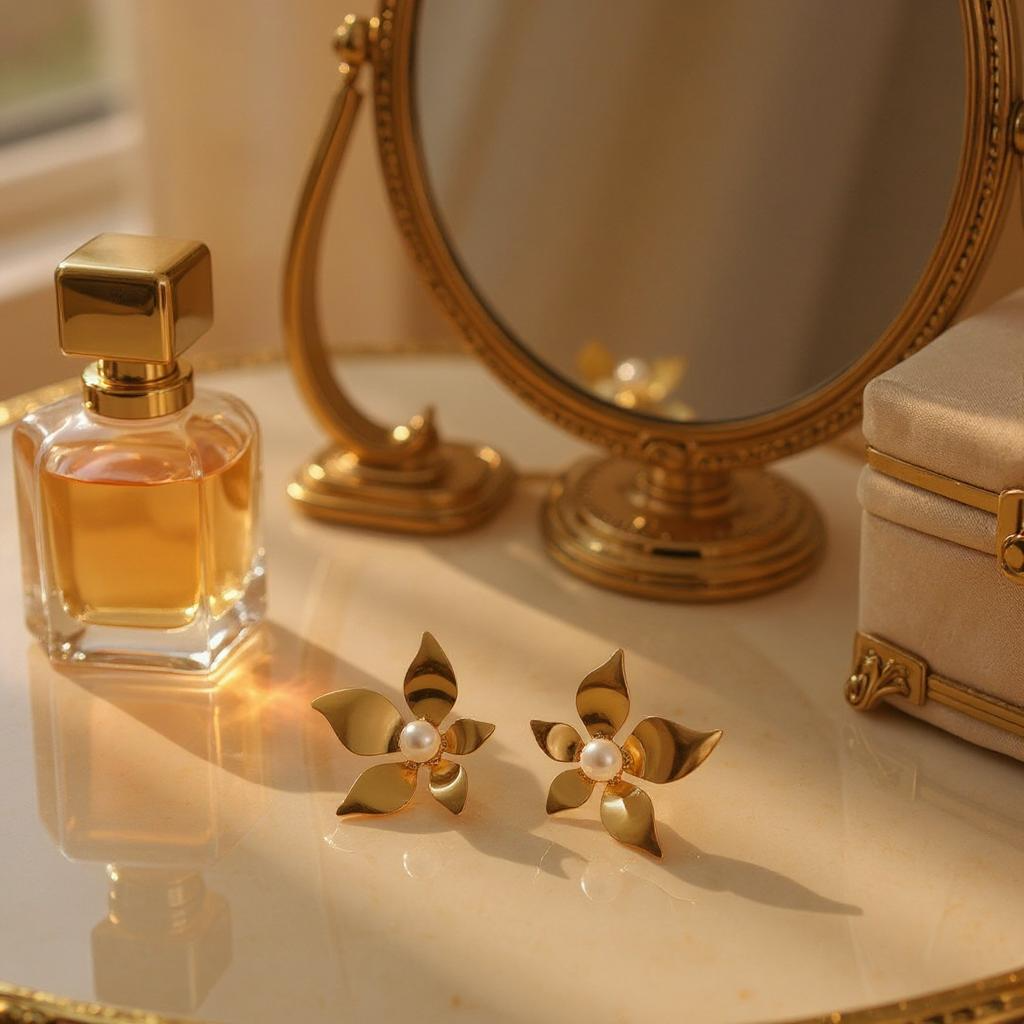 Flora Pearly Stud Earrings