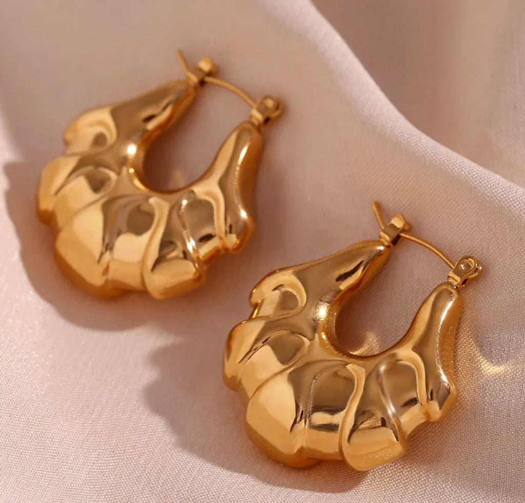 Sculpted Gold Hoop Earrings