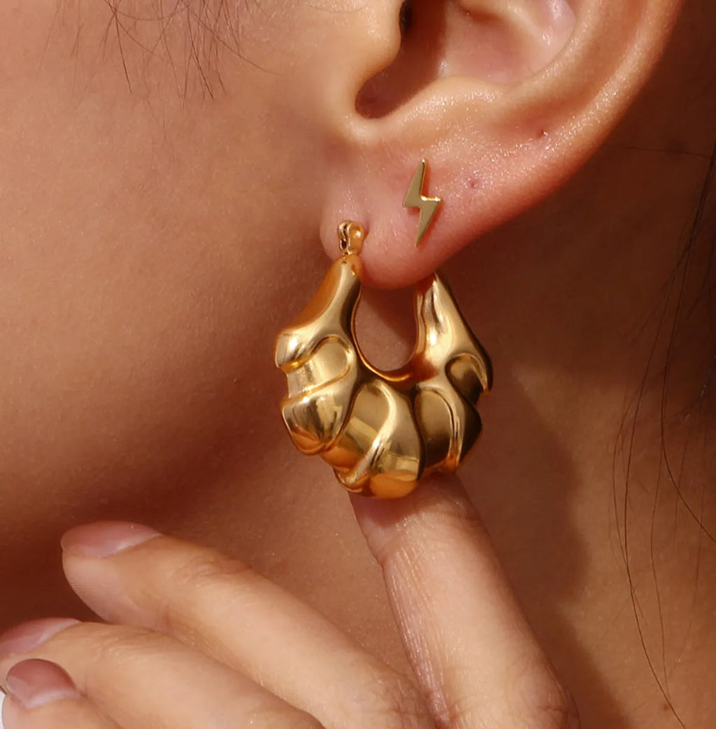 Sculpted Gold Hoop Earrings