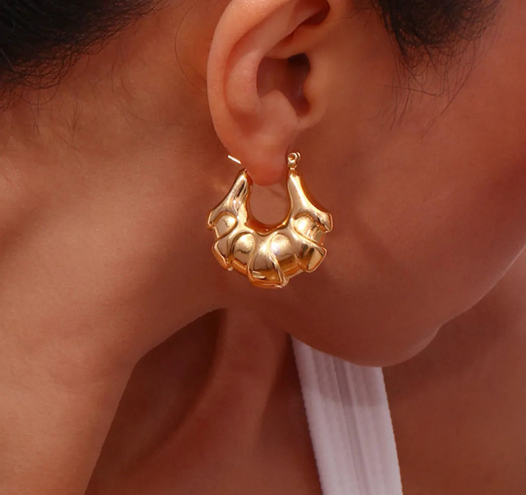 Sculpted Gold Hoop Earrings