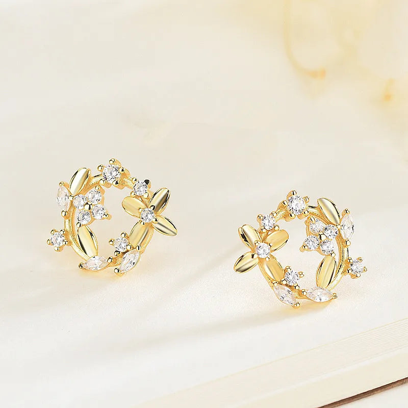 Golden Leaf  Stud Earrings