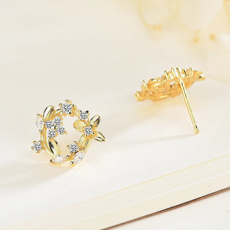 Golden Leaf  Stud Earrings
