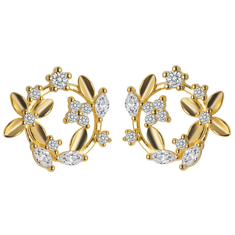 Golden Leaf  Stud Earrings