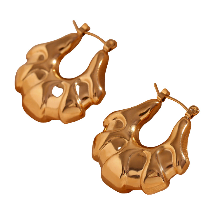 Sculpted Gold Hoop Earrings