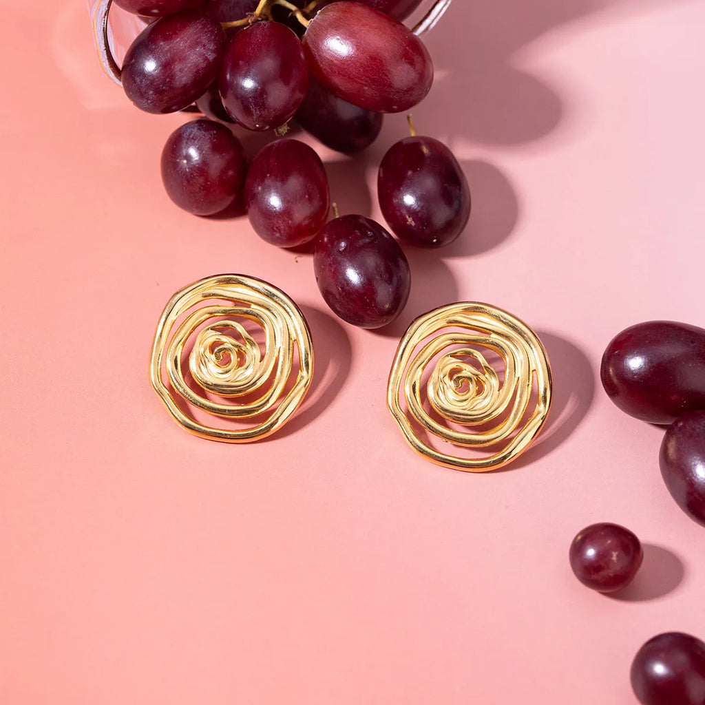 Luxury Golden Spiral Jewelry Set