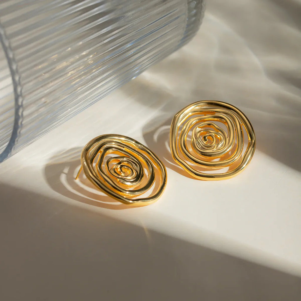 Luxury Golden Spiral Jewelry Set