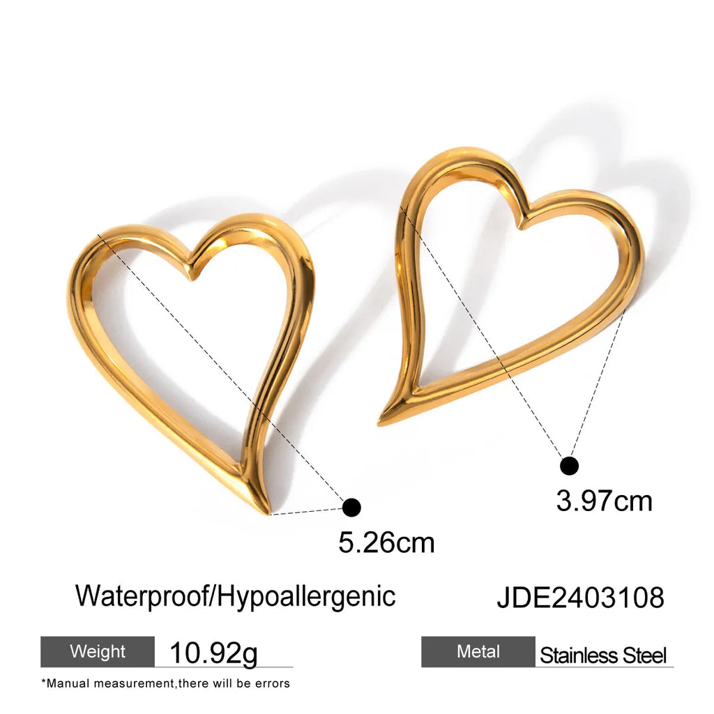 Luxurious Golden Heart Earrings