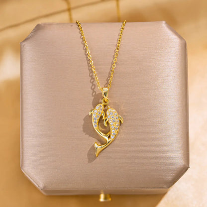 18K Gold Plated Pendant Necklaces- 304 Stainless Steel