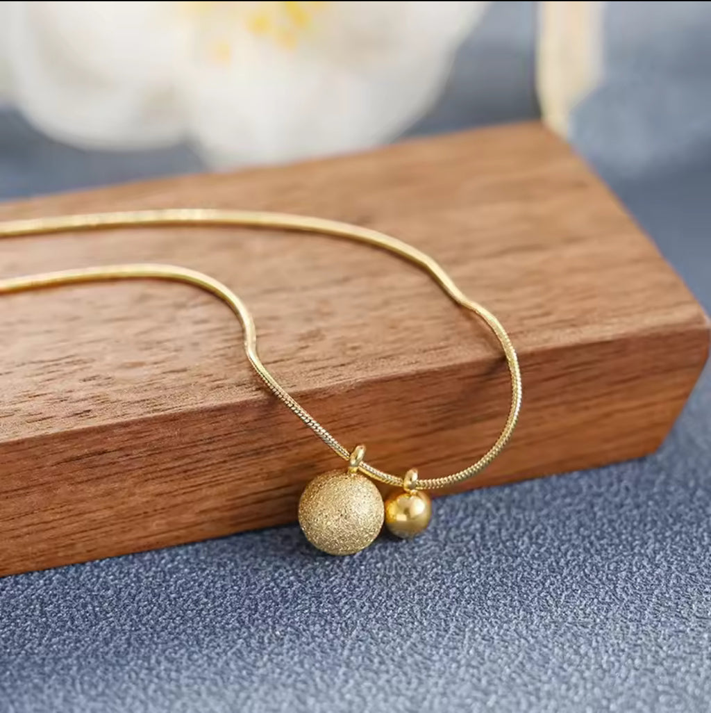 Matte Polished Ball Necklace