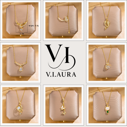 18K Gold Plated Pendant Necklaces- 304 Stainless Steel