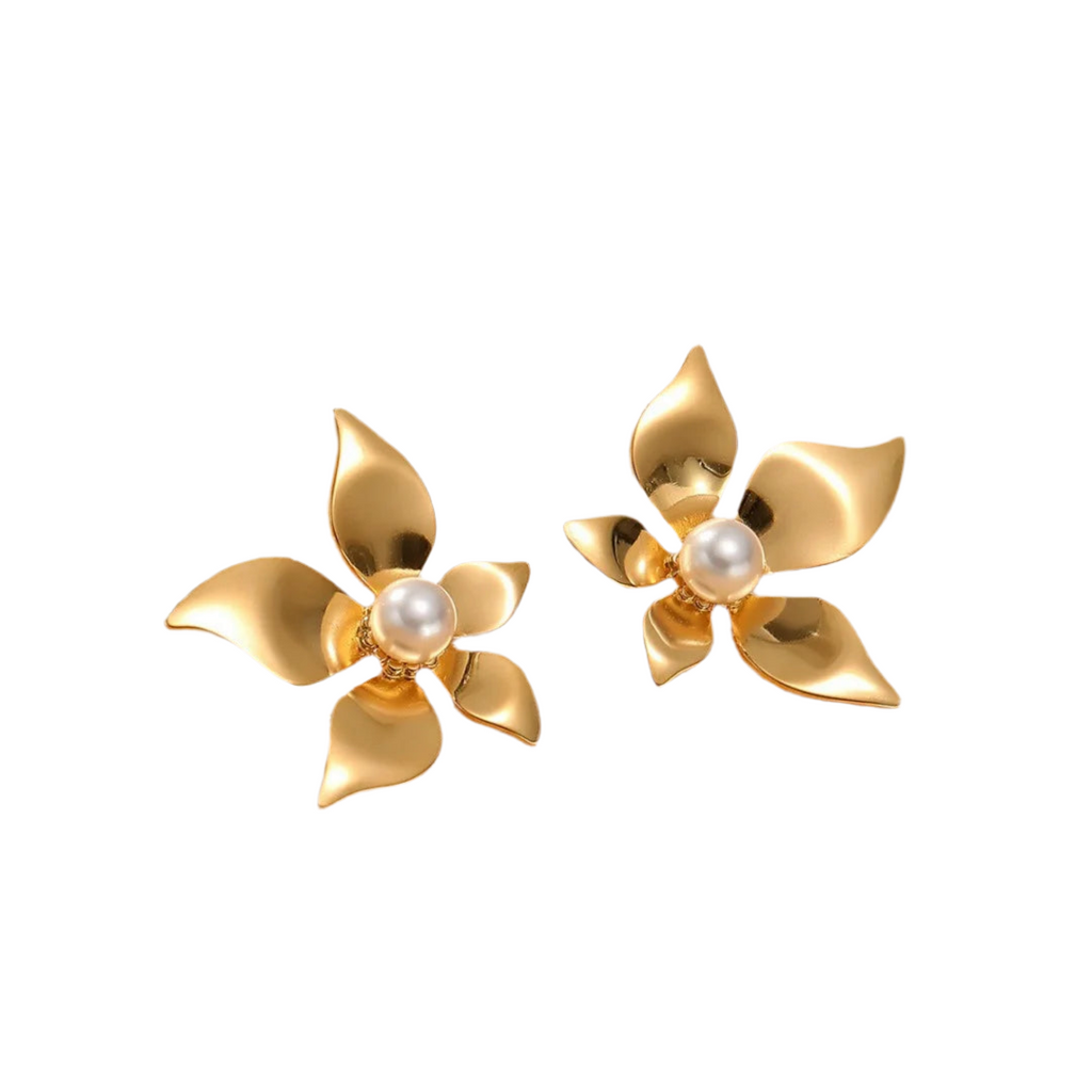 Flora Pearly Stud Earrings