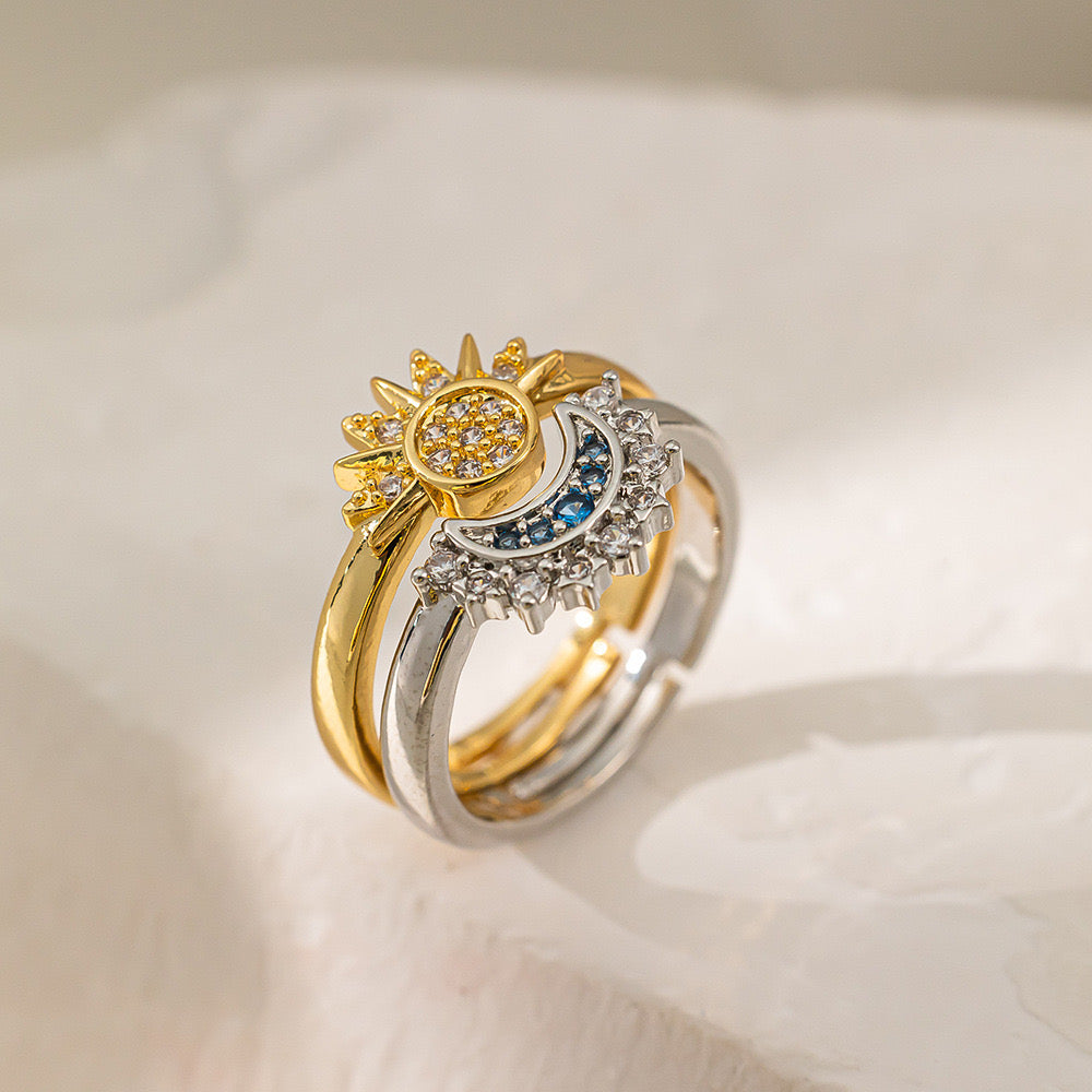 Sun & Moon Adjustable Rings