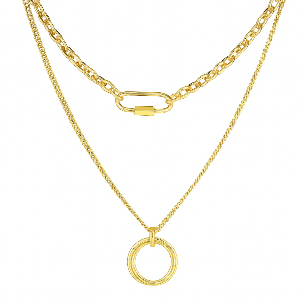 Dual Charm Layered Necklace