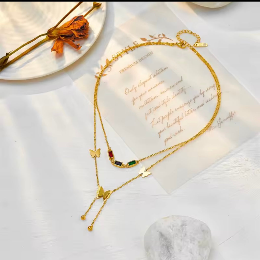 Butterfly Clavicle Pendant Necklace