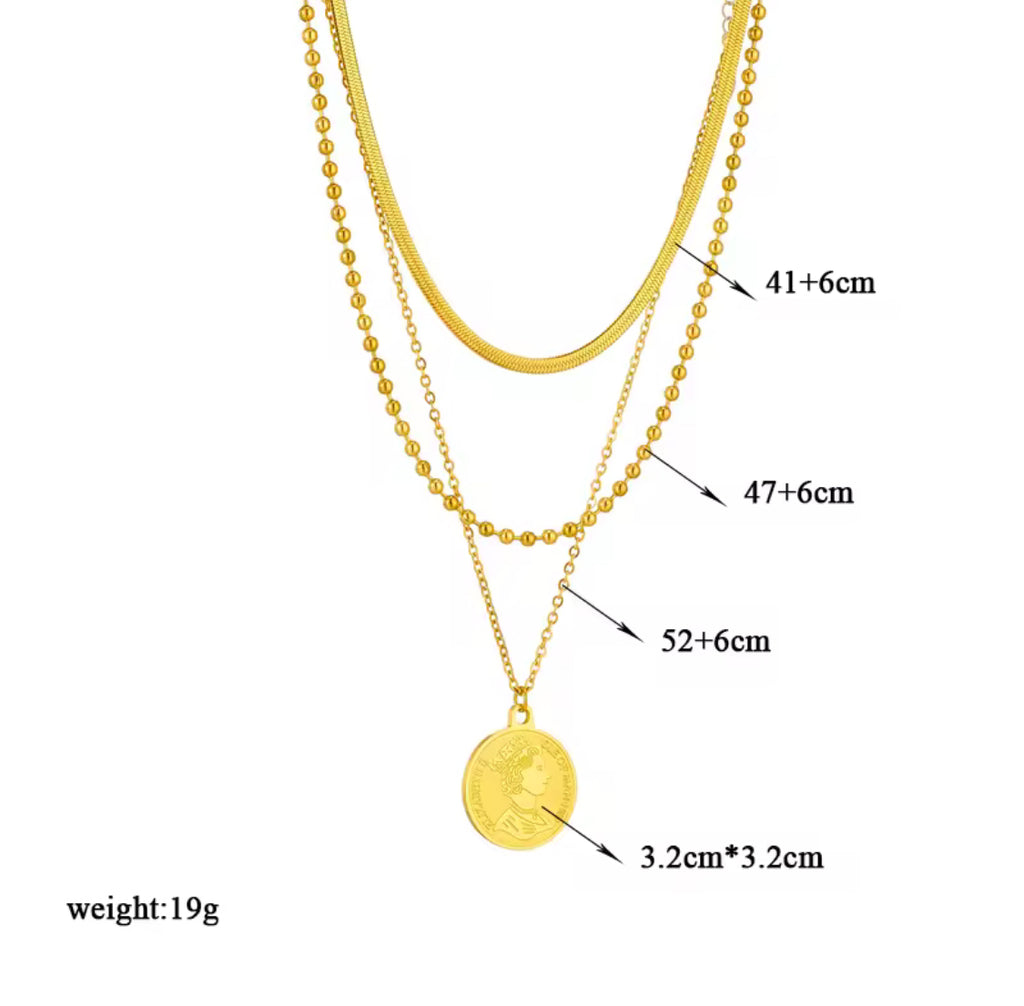 Portrait Coin Pendant Necklace