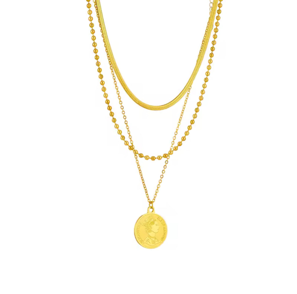 Portrait Coin Pendant Necklace