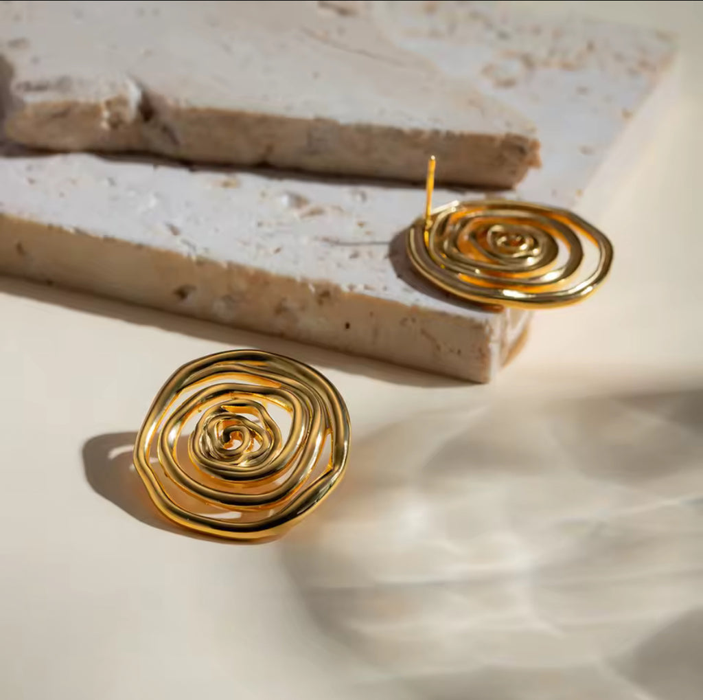 Luxury Golden Spiral Jewelry Set