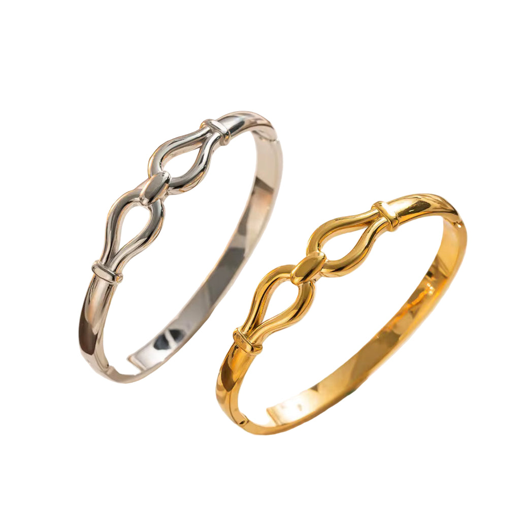 Elegant Knot Gold & Silver Bangle