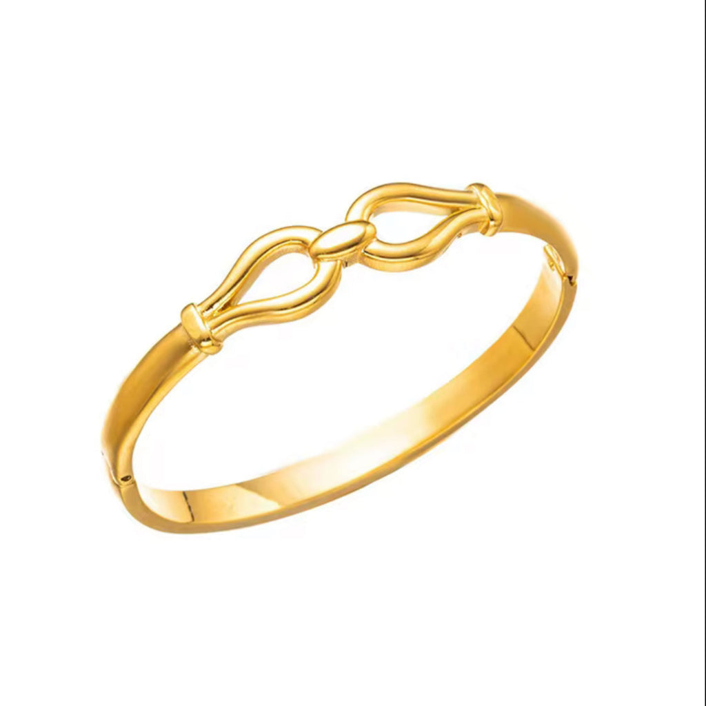Elegant Knot Gold & Silver Bangle