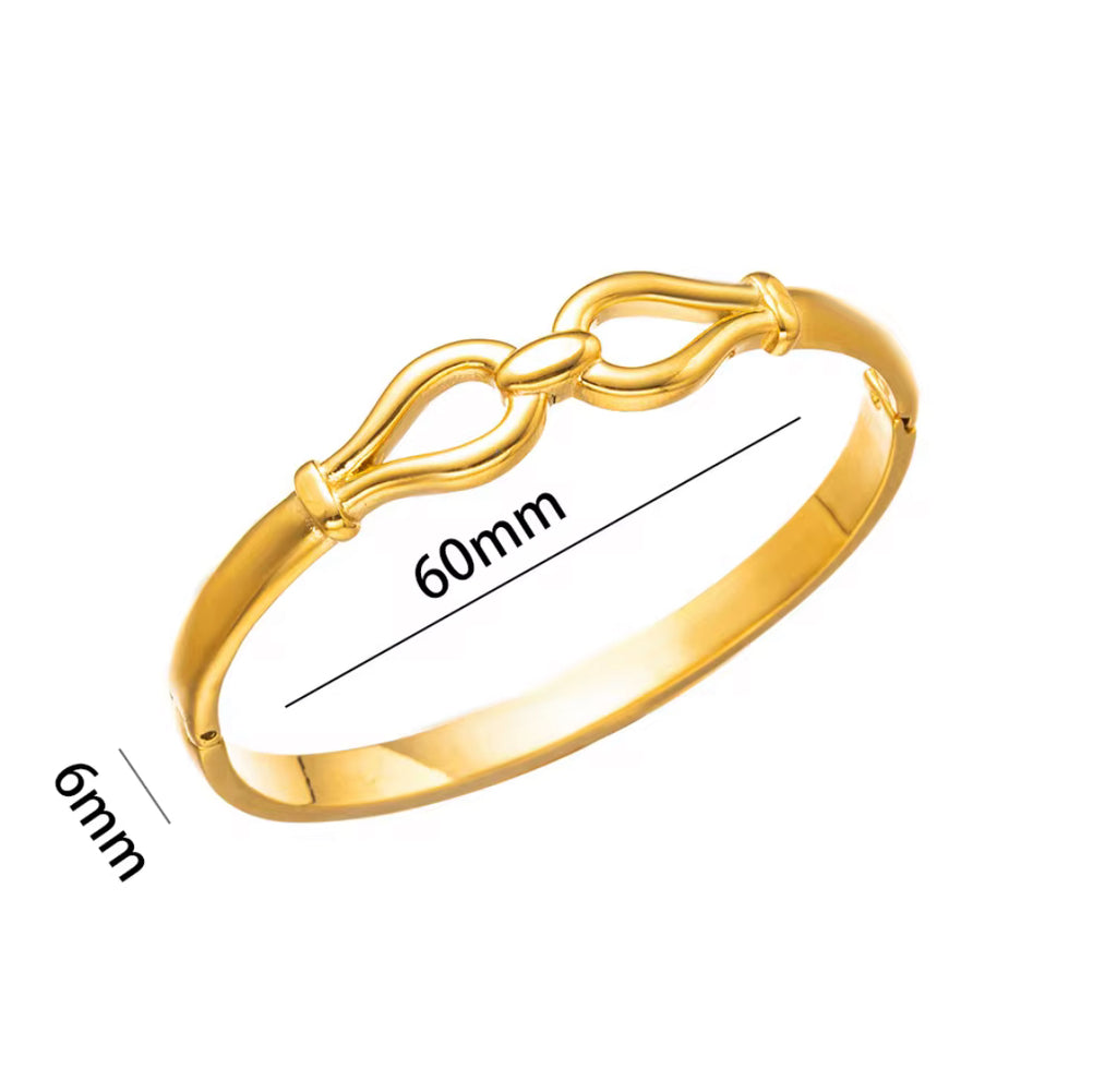 Elegant Knot Gold & Silver Bangle