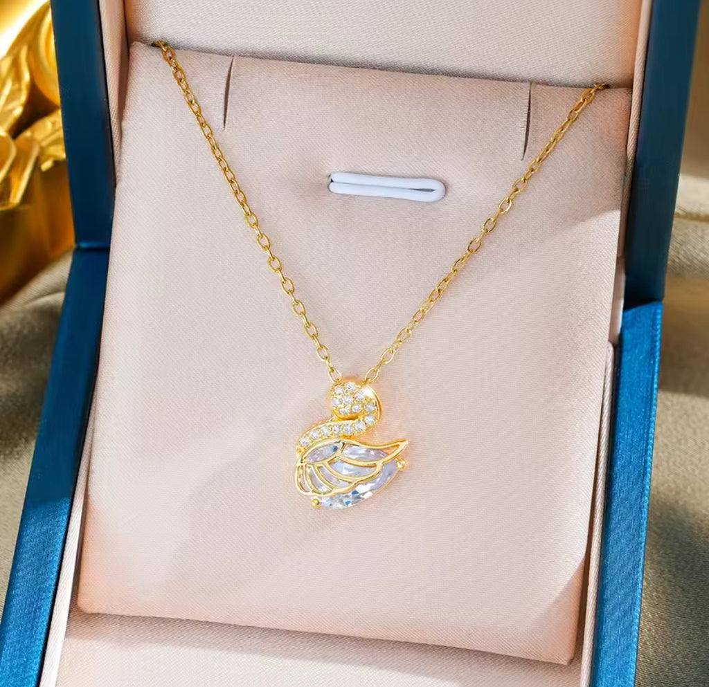 Diamond Encrusted Little Swan Necklace
