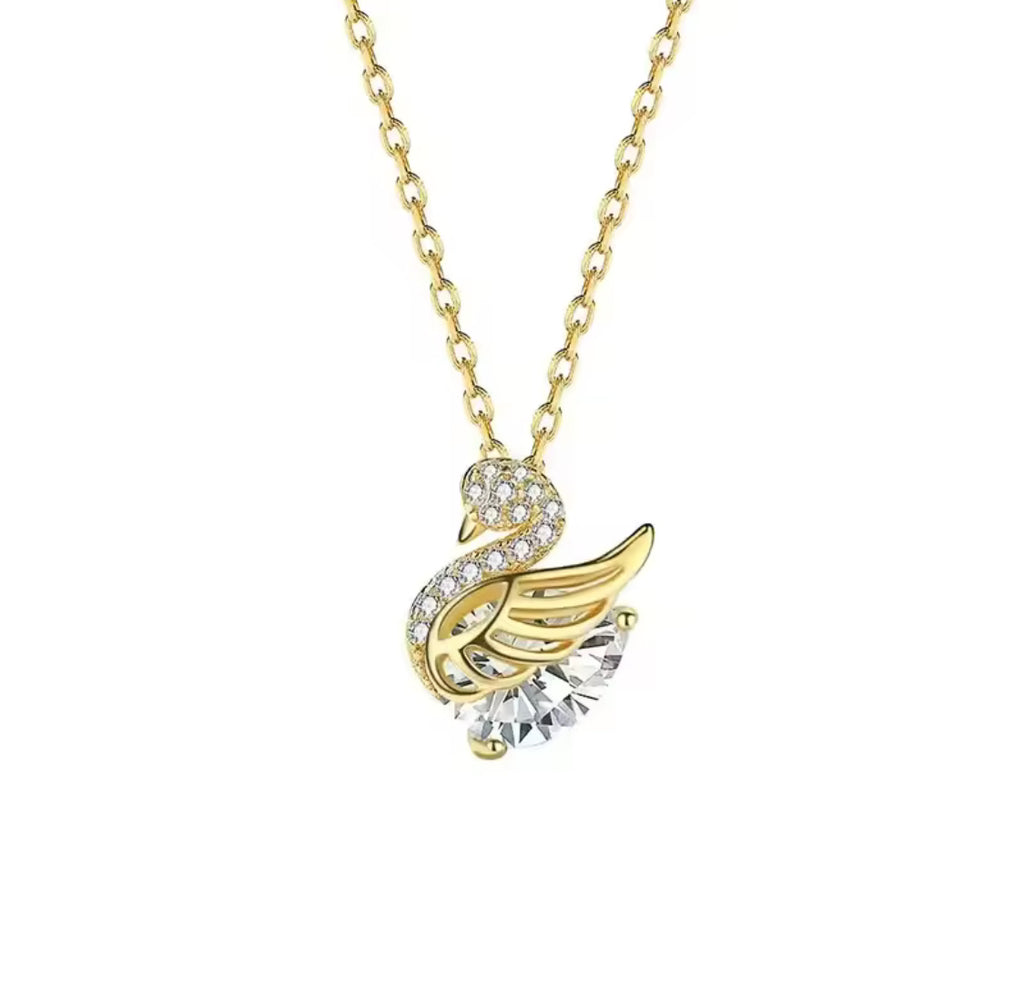 Diamond Encrusted Little Swan Necklace