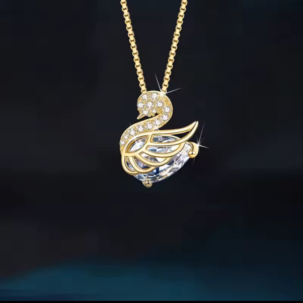 Diamond Encrusted Little Swan Necklace