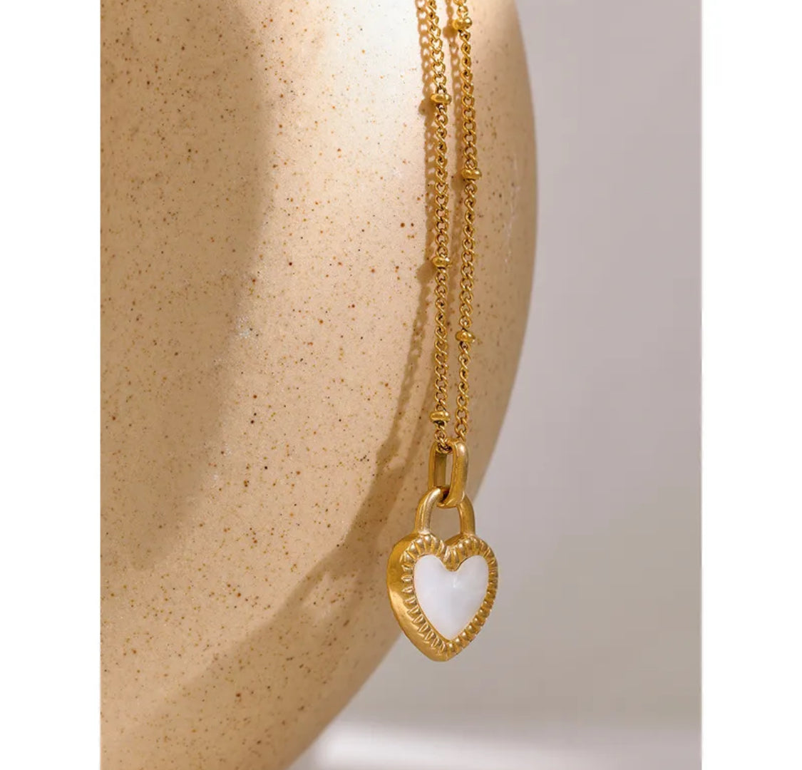 Luxury Two-Side Shell Heart Jewelry Set