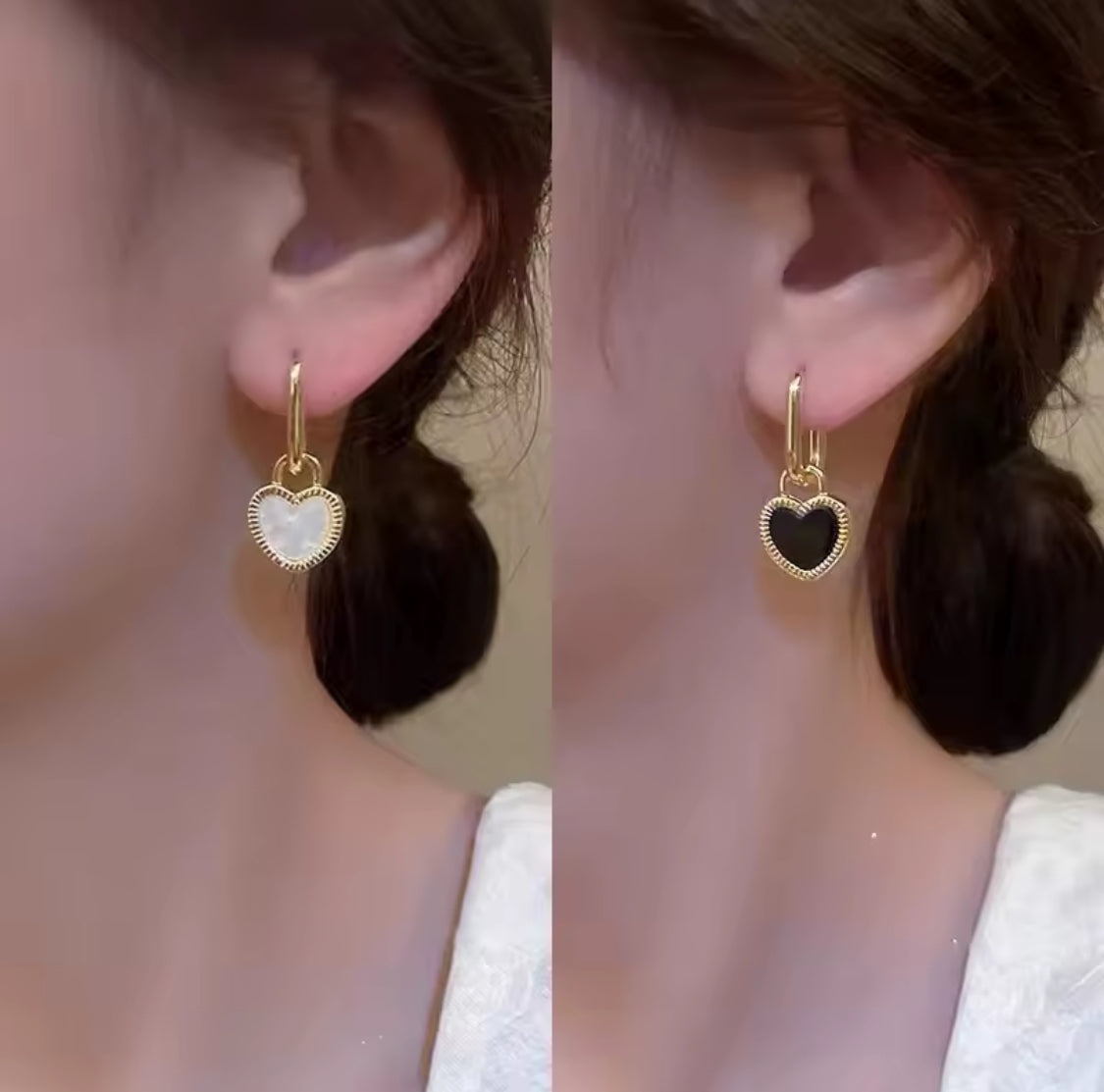 Luxury Two-Side Shell Heart Jewelry Set