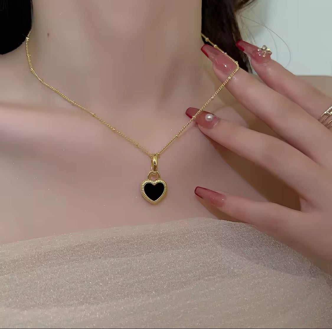Luxury Two-Side Shell Heart Jewelry Set
