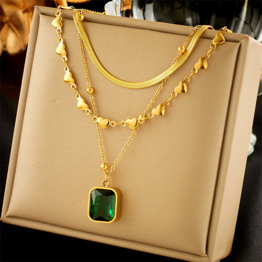 Gold Necklace Set - Titanium Steel