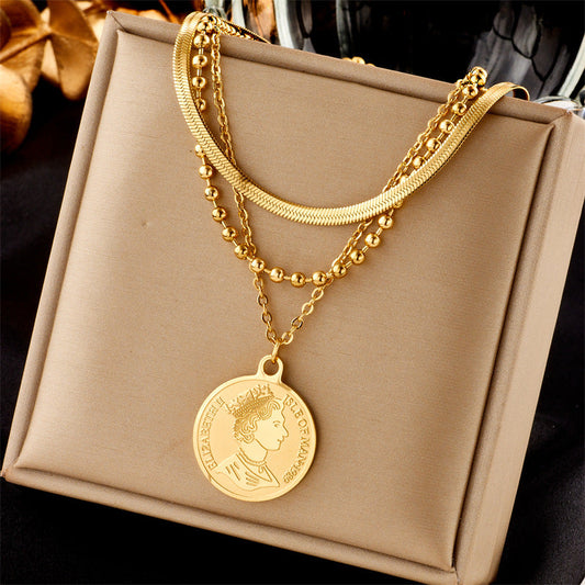 Gold Necklace Set - Titanium Steel