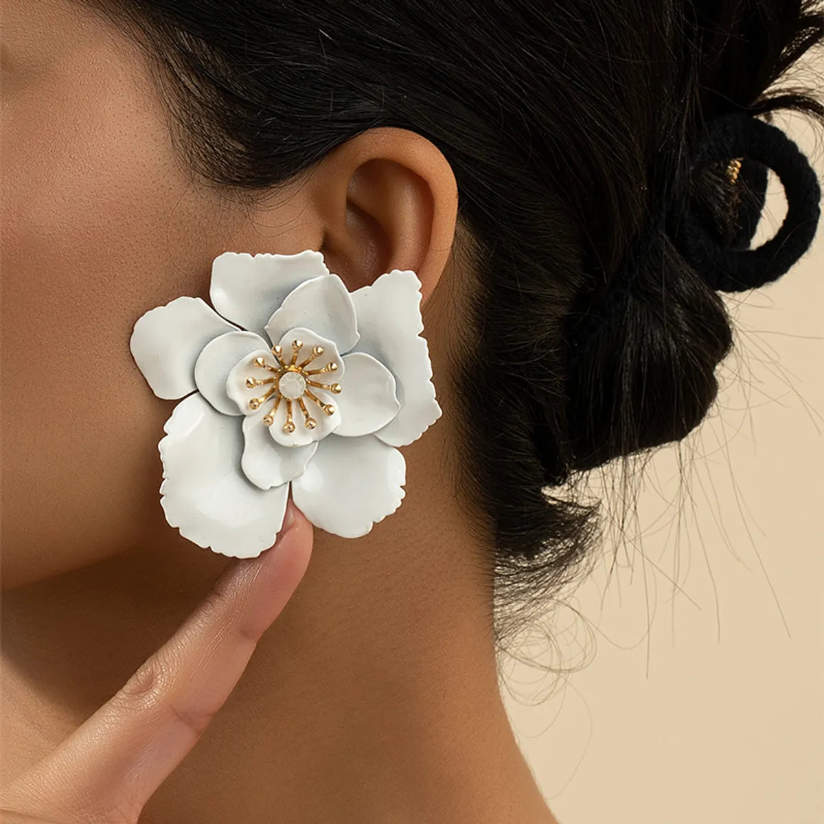 Aesthetic Red, White & Gold Earrings