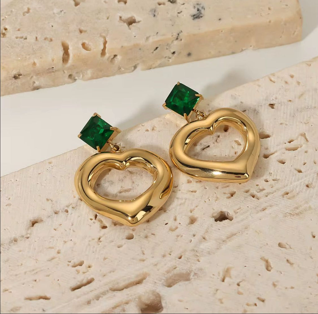 Hollow Heart Love Pendant Earring