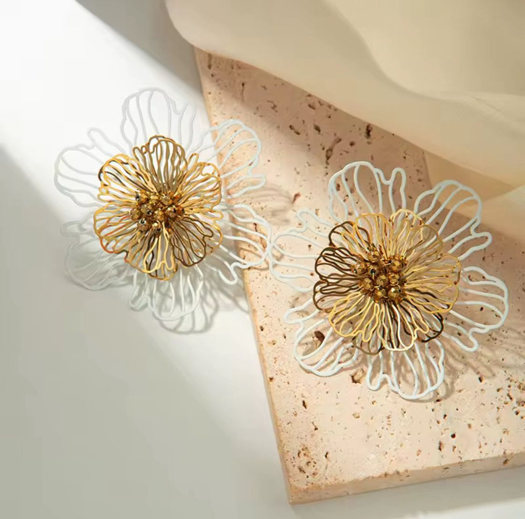 French Vintage Flower Earrings