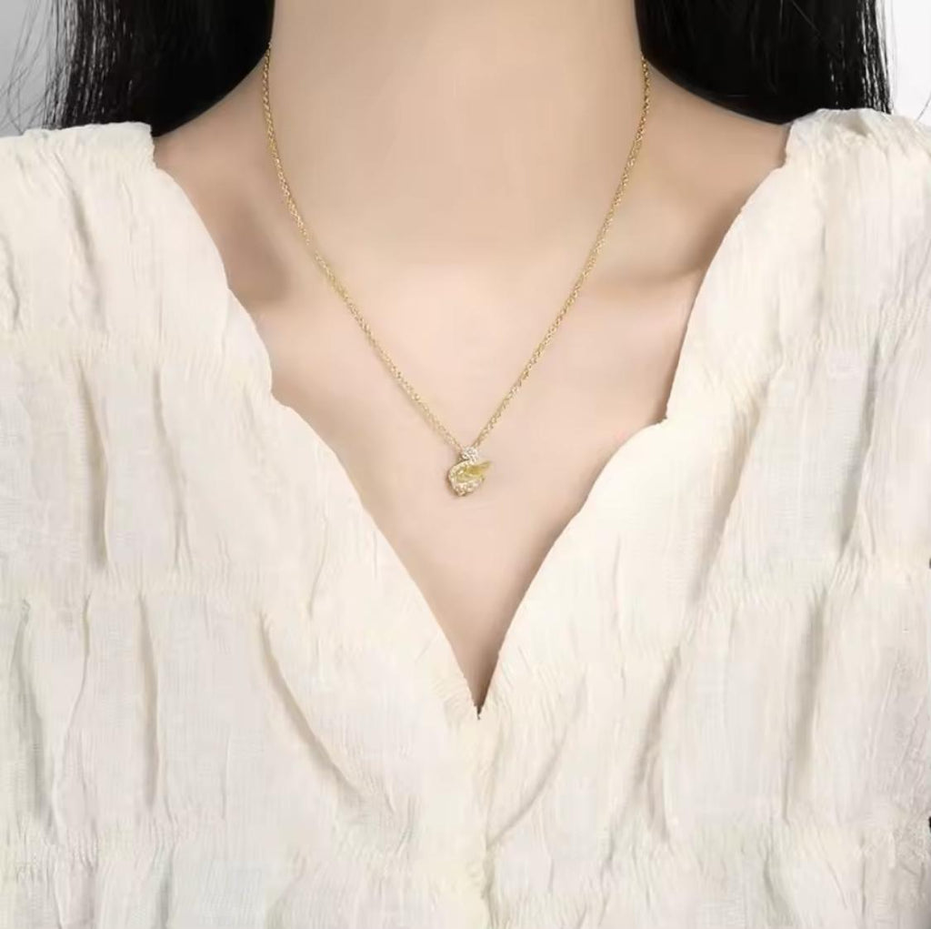 Diamond Encrusted Little Swan Necklace