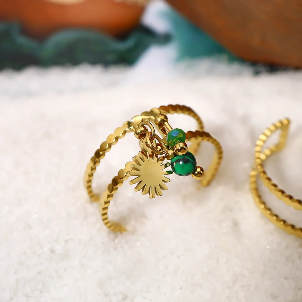 Luxy Gold & Green Ring