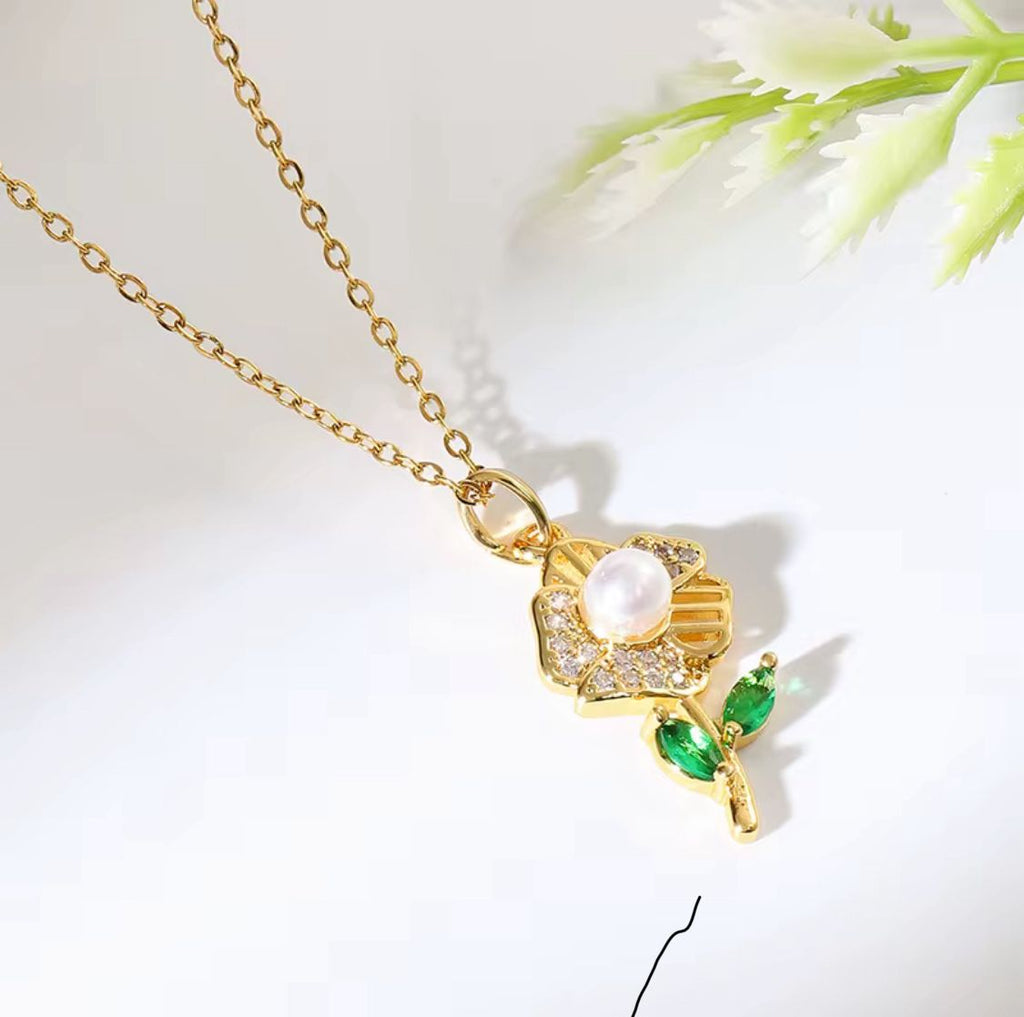 Ocean Floral Pendant Necklace